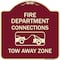 Signmission Fire Department Connection Tow Away Zone W/ Graphic Heavy-Gauge Alum Sign, 18" x 18", BU-1818-24024 A-DES-BU-1818-24024 - alternate 1